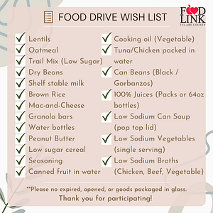 Food Drive Wish List